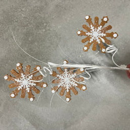 28.5” Velvet gingerbread snowflake cookie pick  - XS1159