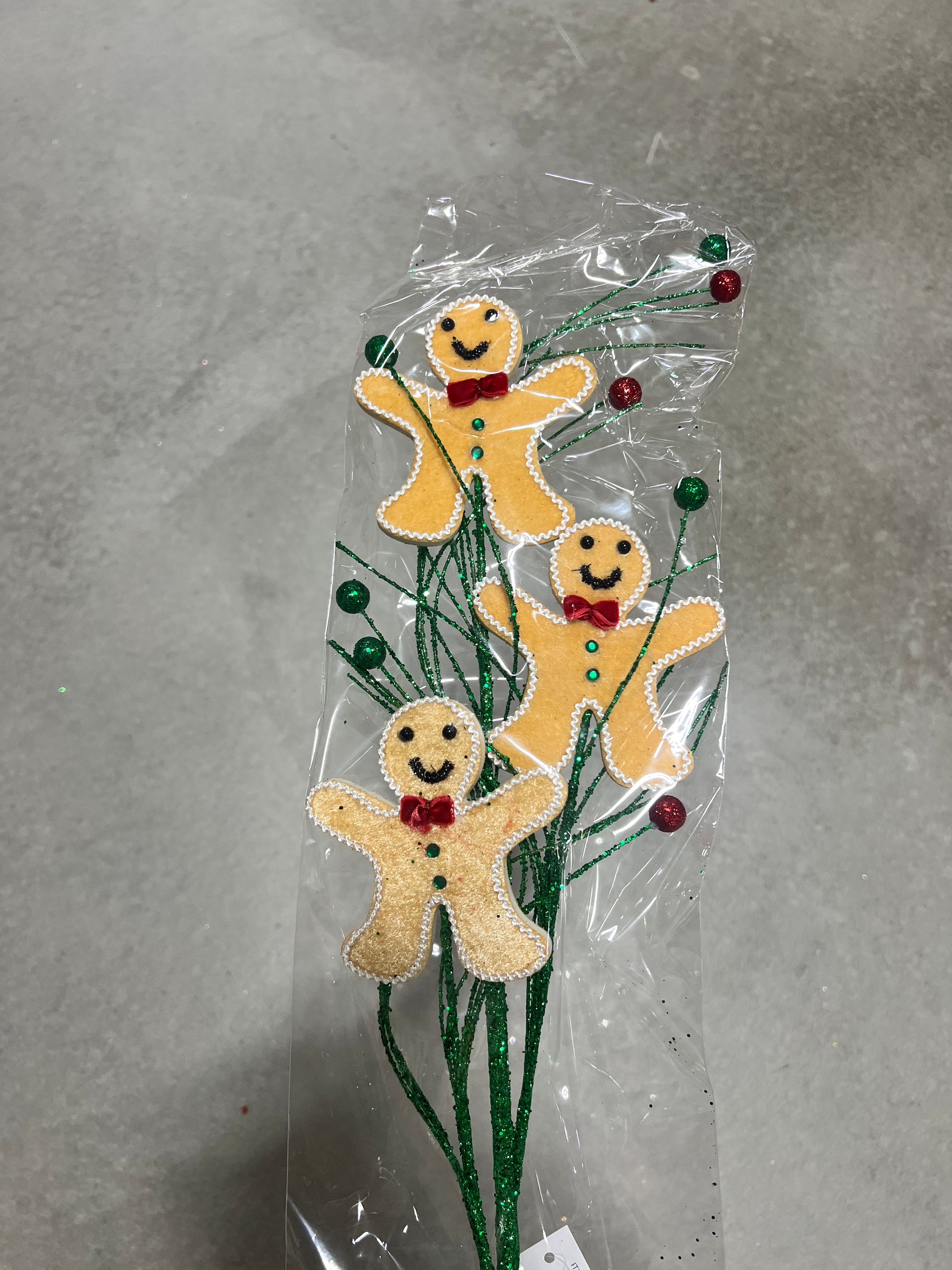 28” Velvet gingerbread pick  - XS9900