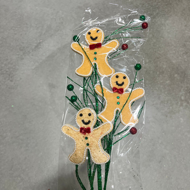 28” Velvet gingerbread pick  - XS9900