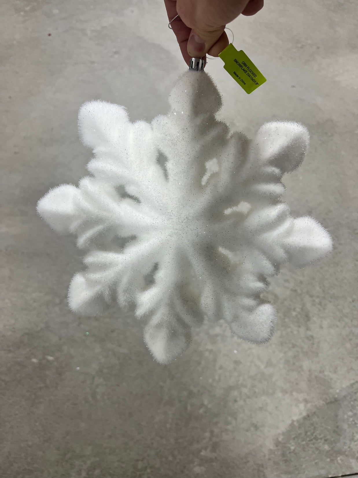 10” Flocked Snowflake ornament - 85957WT
