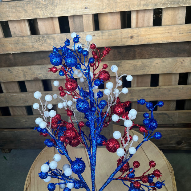 28" Red/White/Blue Berry Spray UV - P251155UV