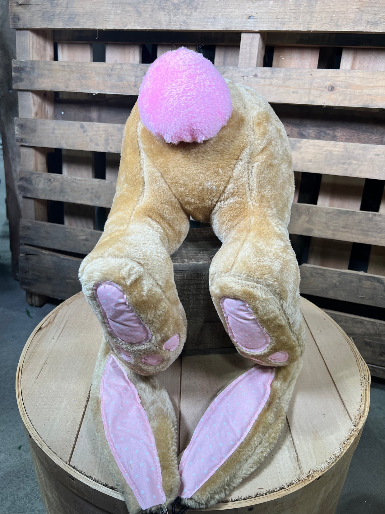 25" brown  bunny butt wreath attachment -  HE725015