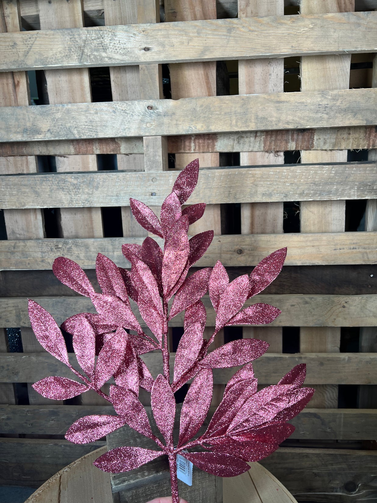 23 " Dusty rose pink bay leaf spray - XS237054