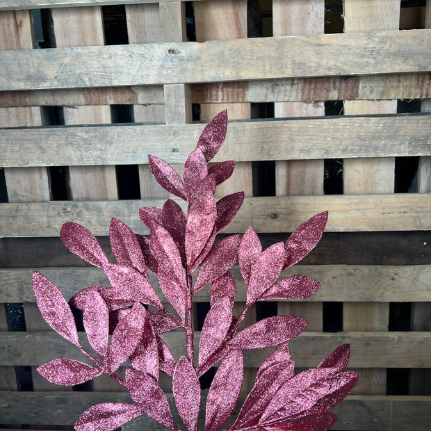 23 " Dusty rose pink bay leaf spray - XS237054