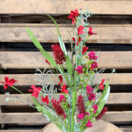 24” Red floral bush - FH807124