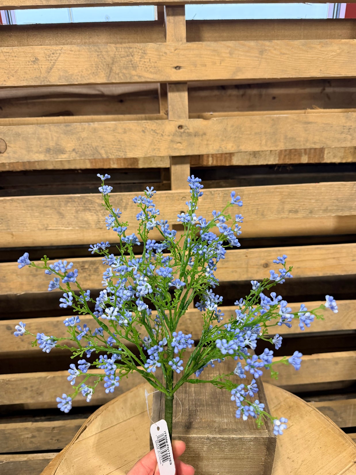 14.5” light blue flower bud bush - FN1742E9