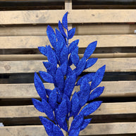 32” Blue glitter bay leaf spray - XS235235