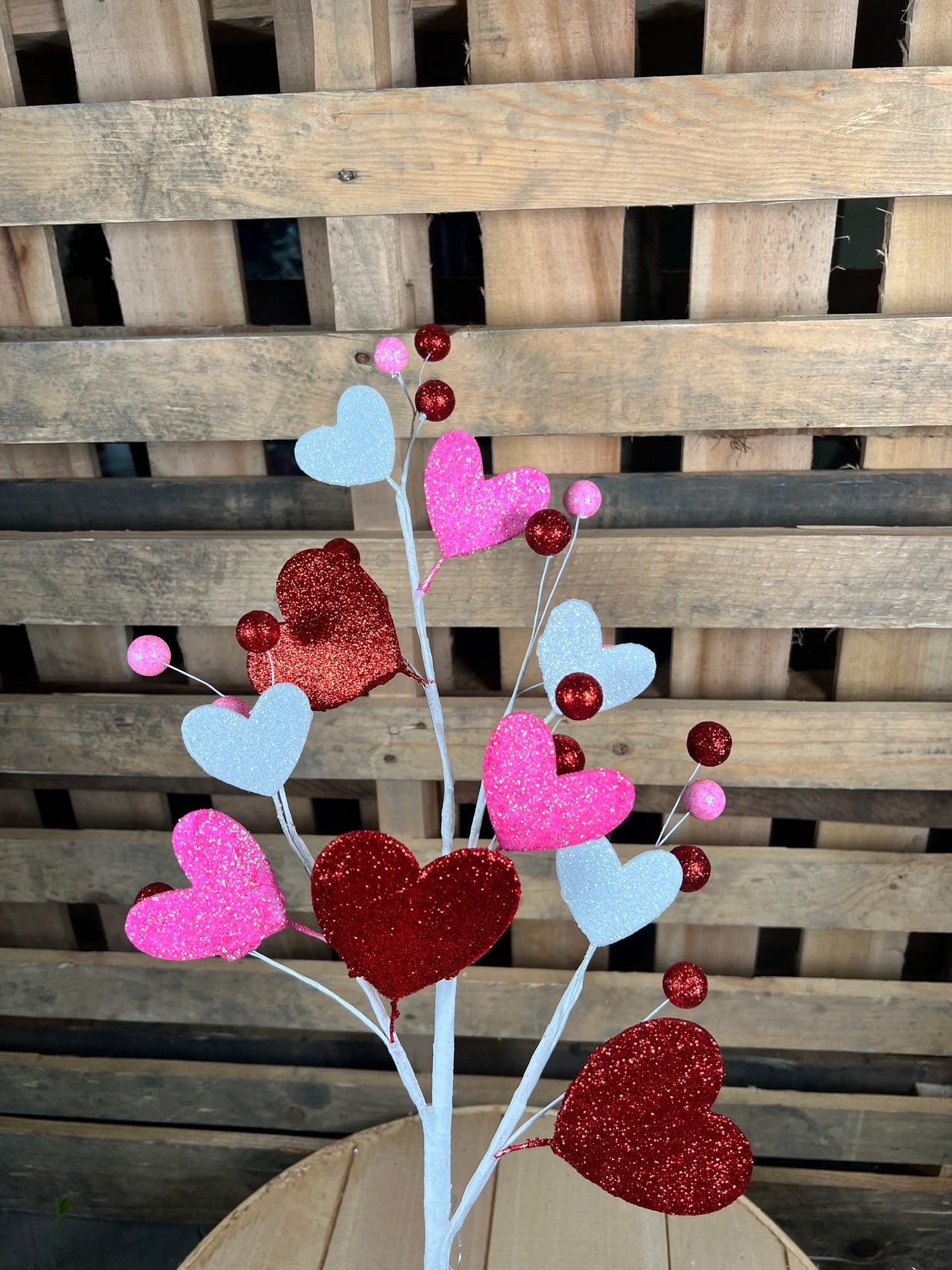 28" glitter heart spray - HV1378