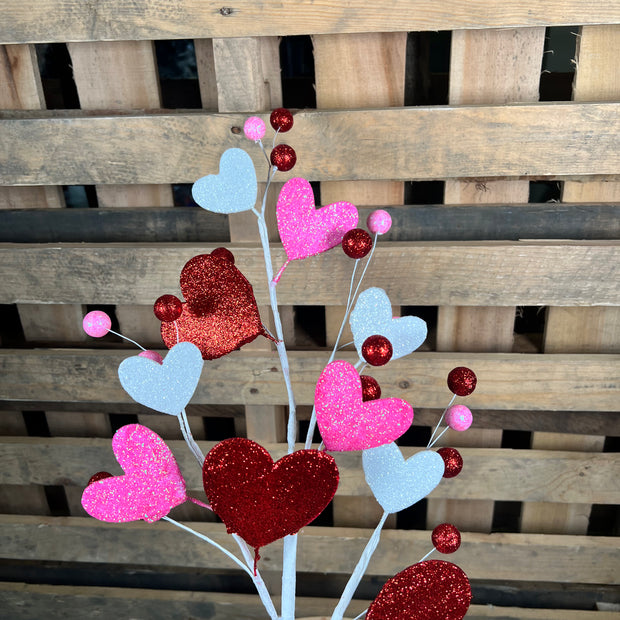 28" glitter heart spray - HV1378