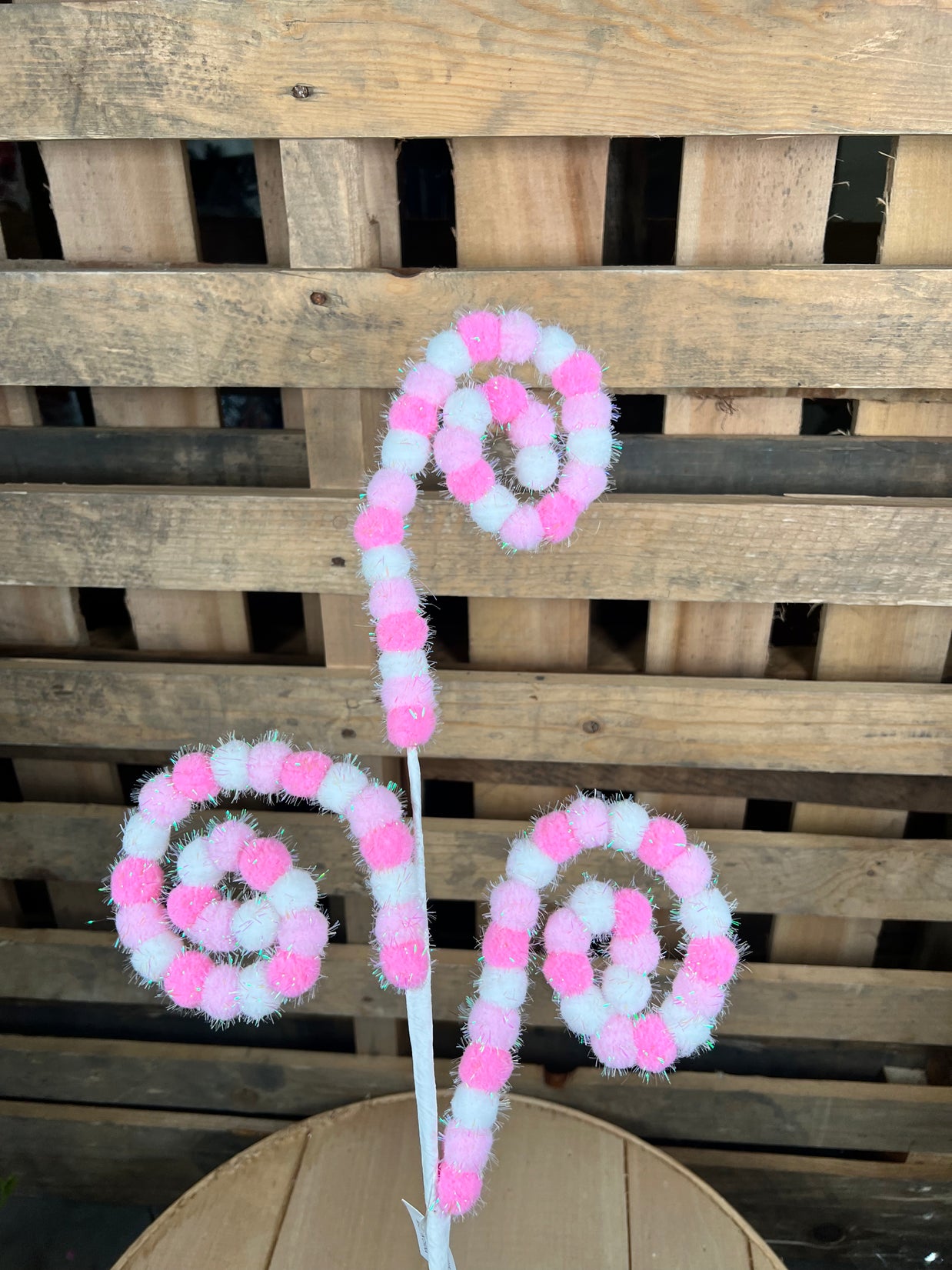 27" tinsel pompom Curly spray - MN0482X3