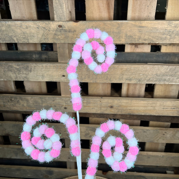 27" tinsel pompom Curly spray - MN0482X3