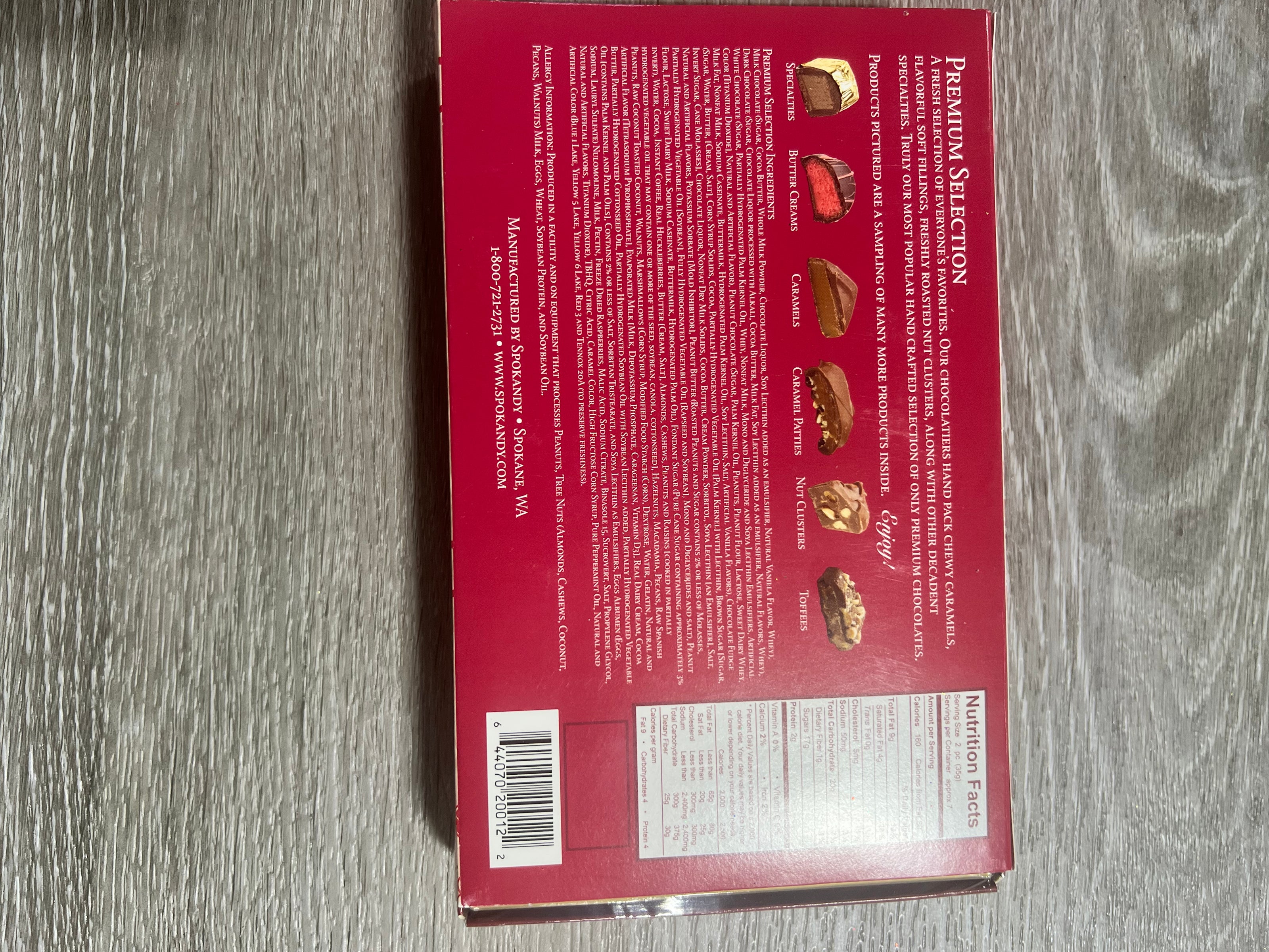 8 ounce valentines sleeve premium selection, chocolate box  - WV2615￼