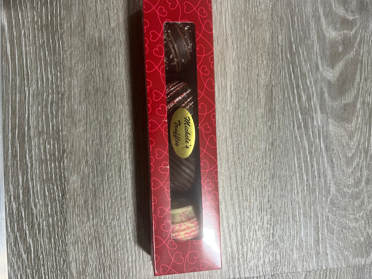 Four piece truffle assortment, Valentine’s Day rectangle, chocolate box - WV2694￼