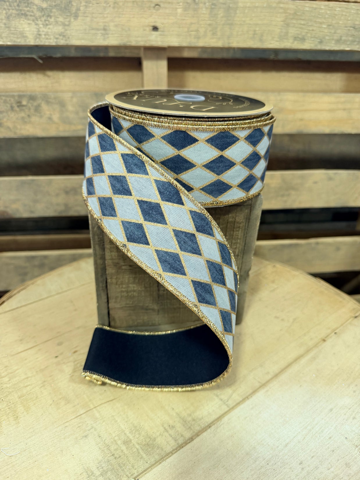 2.5” x 10yd antique Harlequin dlux ribbon - LX3149C2