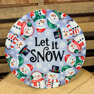 12”  Let it snow snowman Christmas  sign - MD1896M2