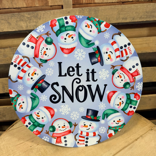 12”  Let it snow snowman Christmas  sign - MD1896M2