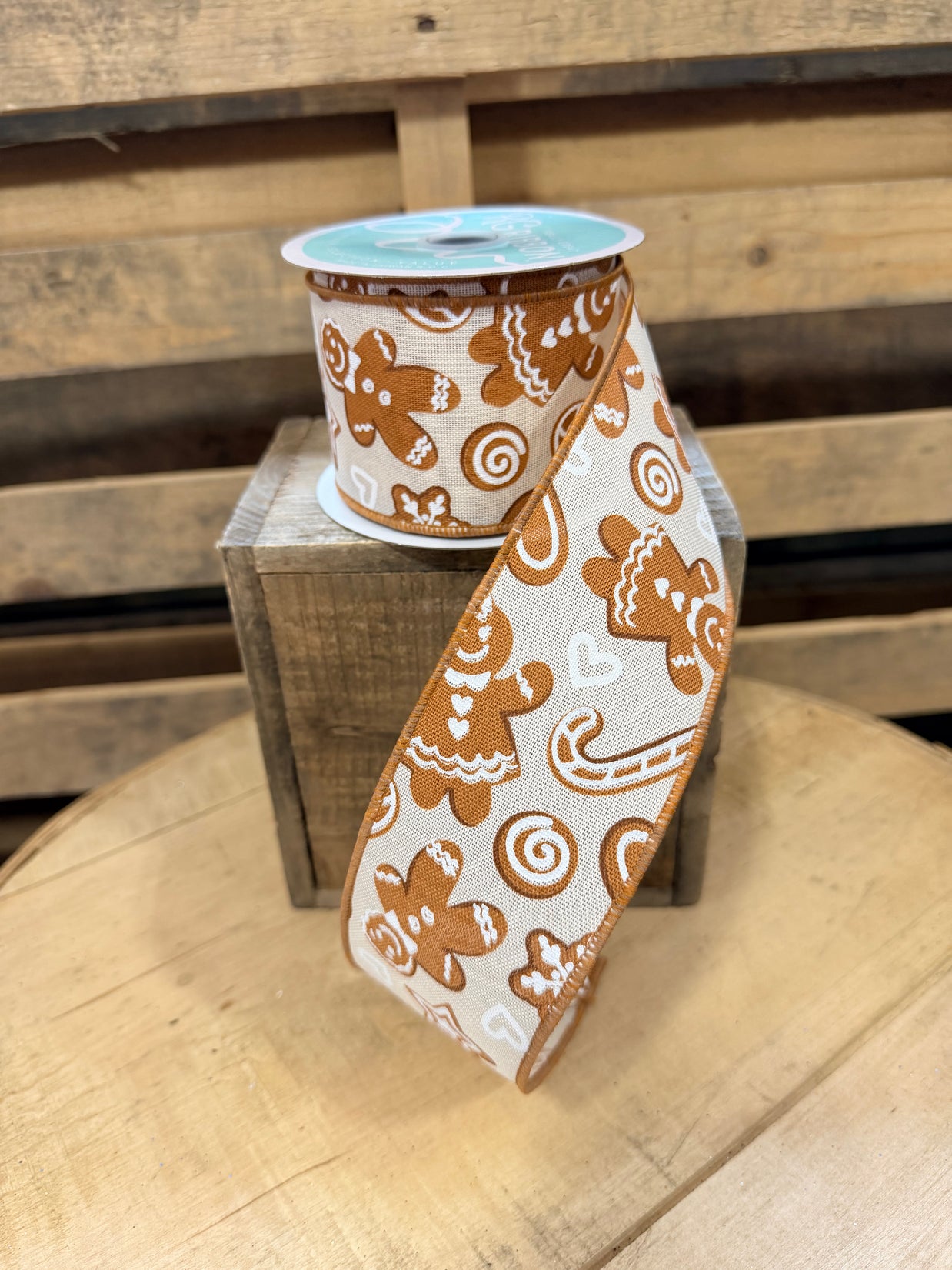 2.5" x 10Y Gingerbread Wired Ribbon - RGH136527
