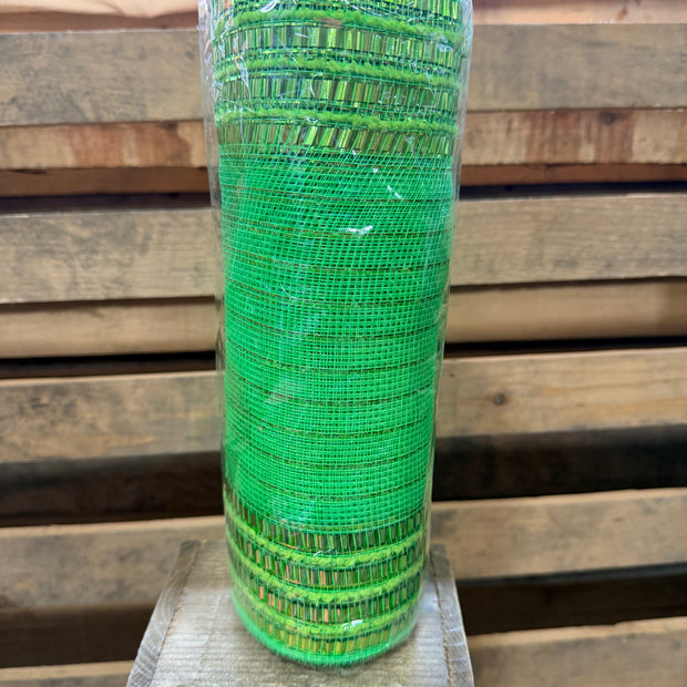 10" x 10Y Lime green boarder stripe mesh - RY811968