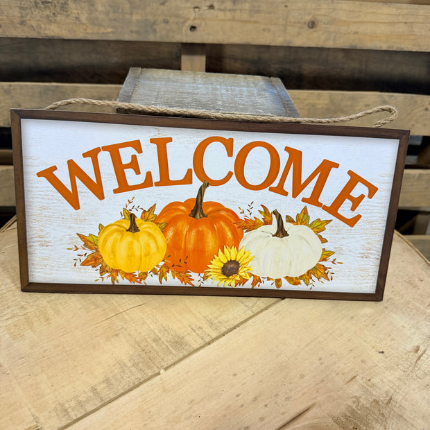 12.5” Fall Welcome Pumpkin sign - AP735571