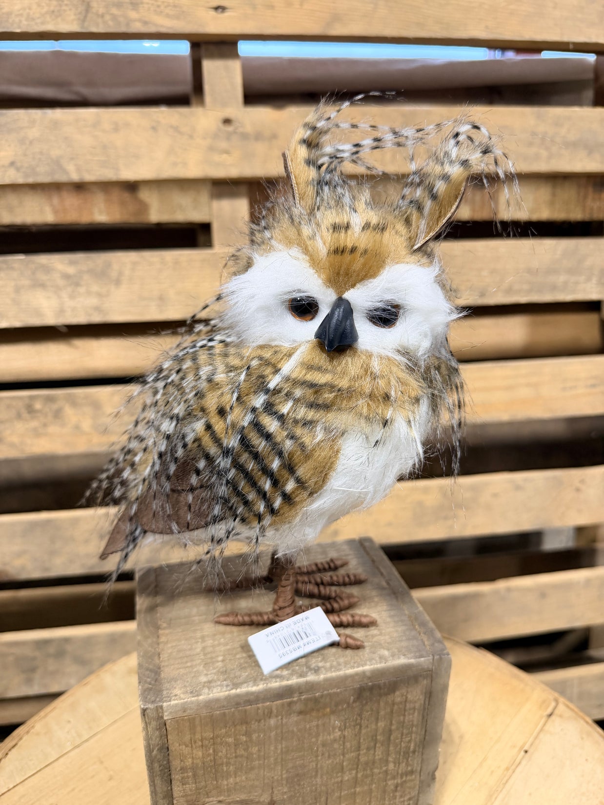 9.25" Faux standing owl with ears - MB5395