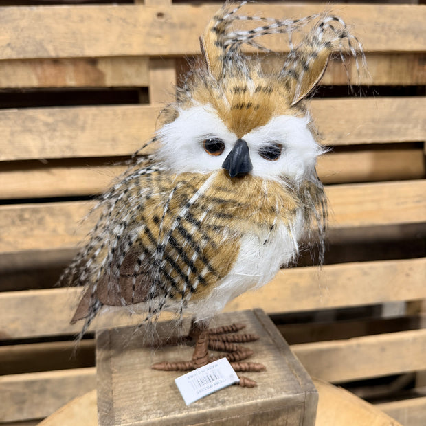 9.25" Faux standing owl with ears - MB5395
