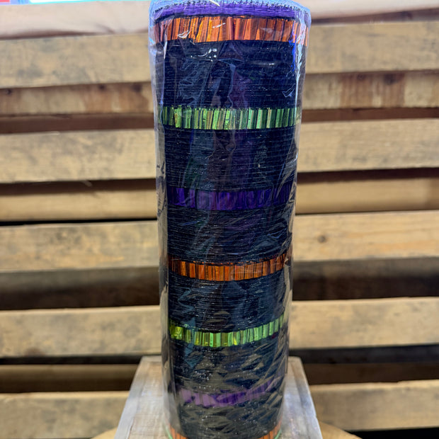 10" x 10Y Halloween foil stripe mesh - RY851476