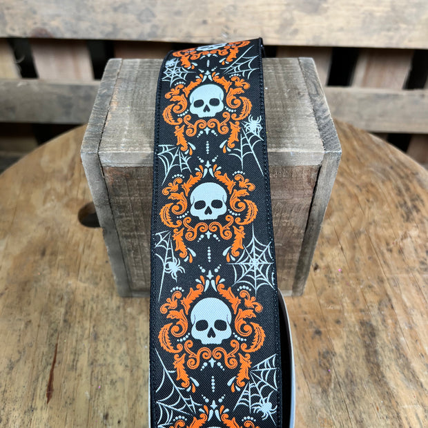 2.5 "X10YD Halloween skull Wired Ribbon - RGF1303GG