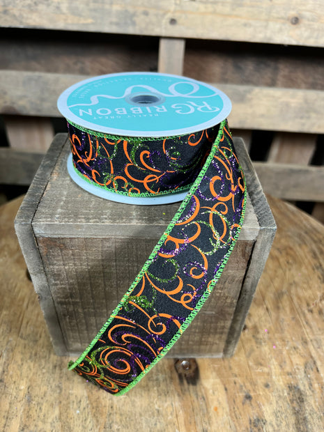 1.5"X10YD Wimsicle Halloween  swirl Wired Ribbon - RGF133202