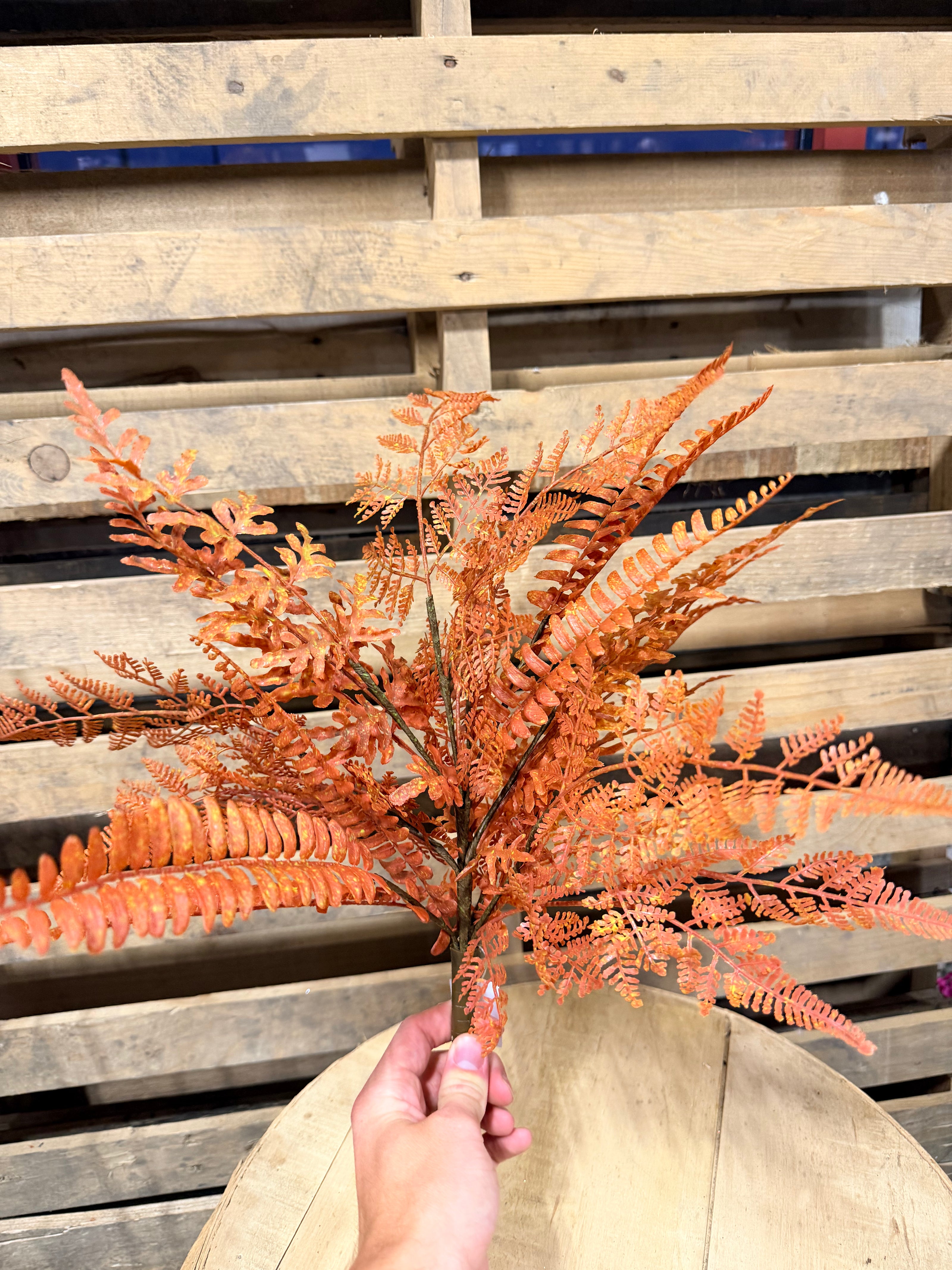 18” Orange Mixed Fern Bush - 85368-UV-OR