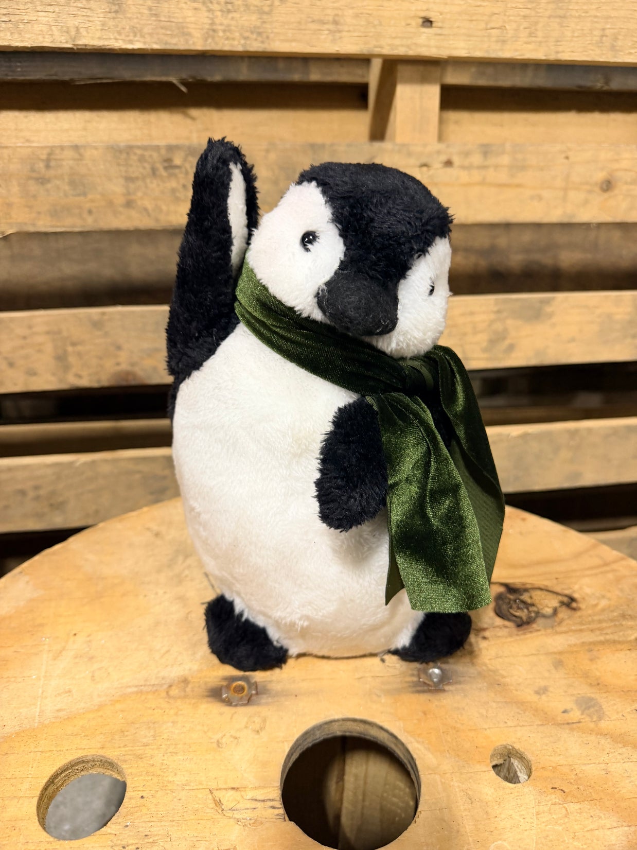 10"H STYRO/FUR EXERCISE PENGUIN- XN8205