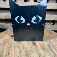 10in Halloween cat metal container - 9745292CAT