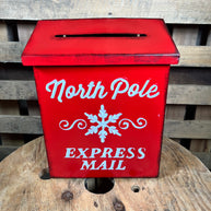 12in North Pole metal mailbox  - 9745445