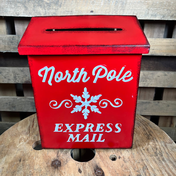 12in North Pole metal mailbox  - 9745445