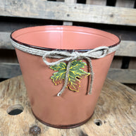8.5in Beige  fall metal container - 9750407BGE