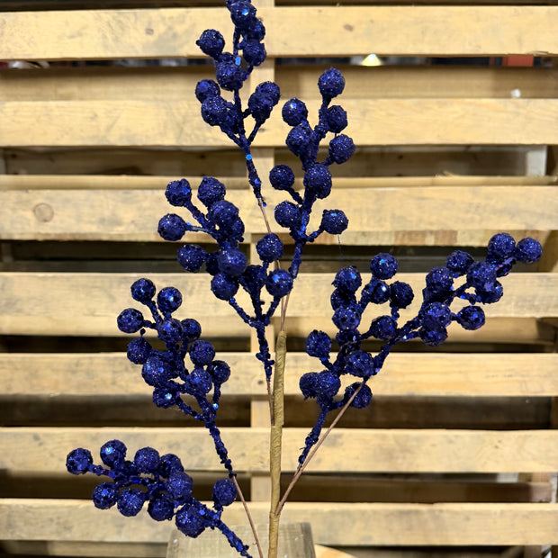 24" Dark blue berry  stem - 26733