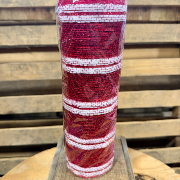 10" x 10Y Red and White stripe mesh - RY852149
