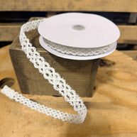 5/8” x 10Y White open tinsel weave Wired Ribbon -  RN592127