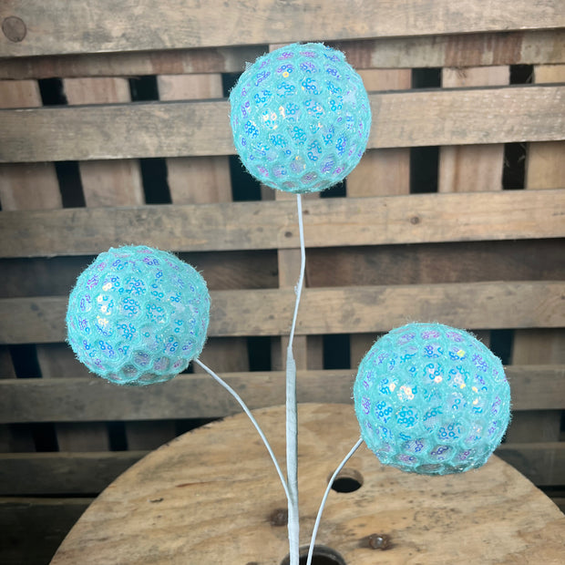 25”H blue mesh ball spray  - 86349MINT