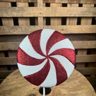 8”W red and white peppermint  - 84913RDWT