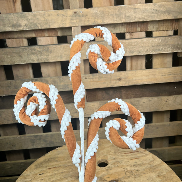 28”H gingerbread curly spray  - 86453BN