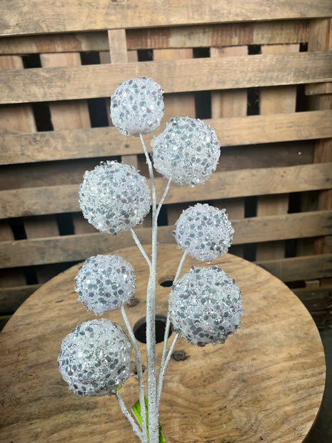 28”H sequin ball spray  - 86101WT