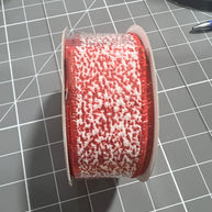 1.5”x 10yd red glitter snow Wired Ribbon - RGF181324