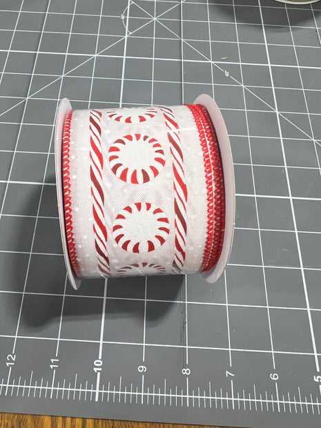 2.5 "X10YD glitter peppermint Wired Ribbon - RGF180927