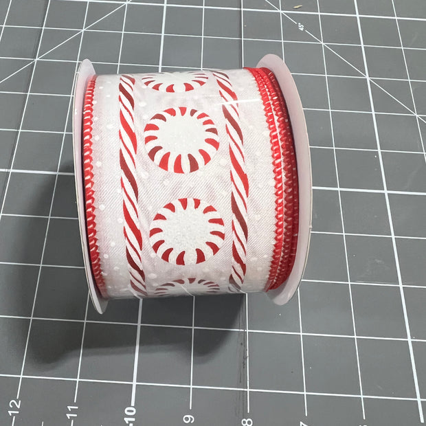 2.5 "X10YD glitter peppermint Wired Ribbon - RGF180927