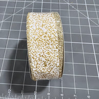 1.5”x 10yd gold glitter snow Wired Ribbon - RGF181308