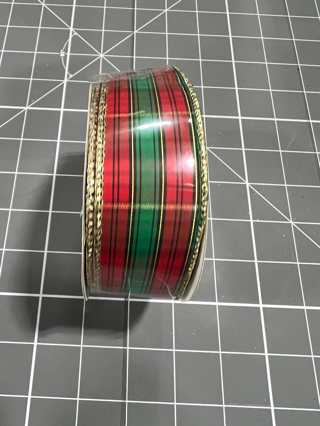 1.5”x 10yd metallic plaid  Wired Ribbon - RGB1345