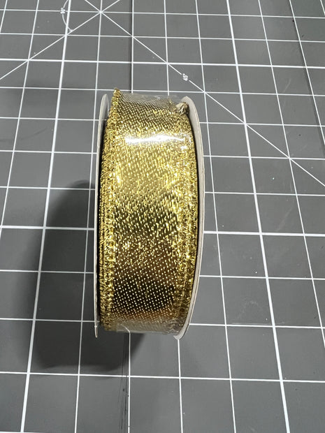 7/8"X10YD gold metallic Wired Ribbon - RG0739908
