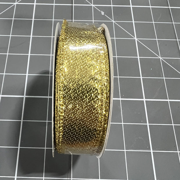 7/8"X10YD gold metallic Wired Ribbon - RG0739908