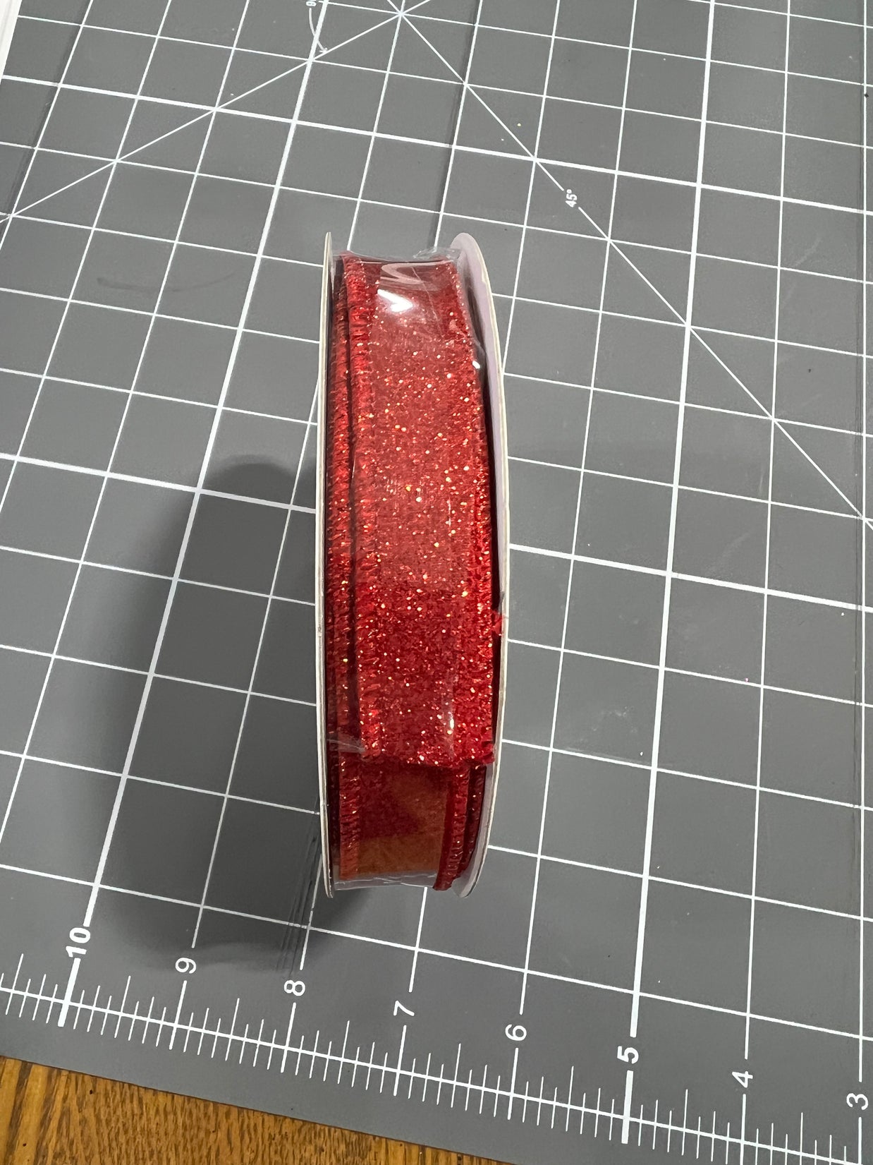 5/8” x 10Y red shimmer Wired Ribbon - RGF108924
