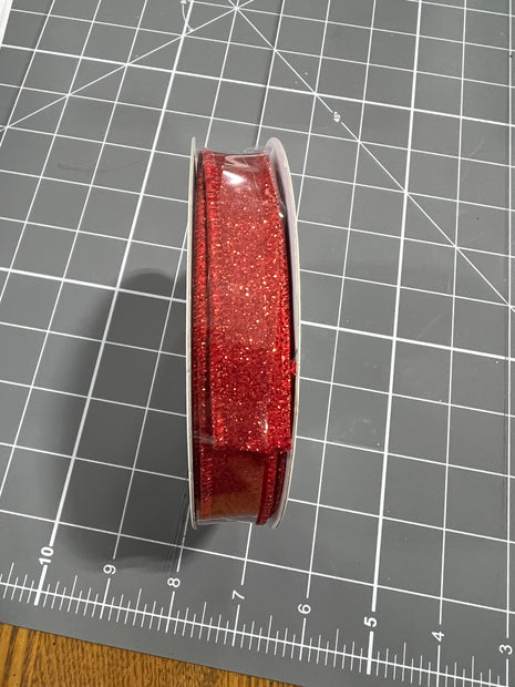 5/8” x 10Y red shimmer Wired Ribbon - RGF108924